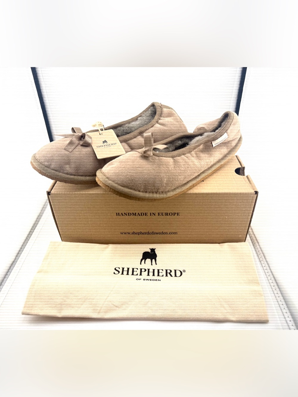 Shepherd of Sweden Stacy Ballerina Slippers Sheepskin Shearling New In Box 7.5